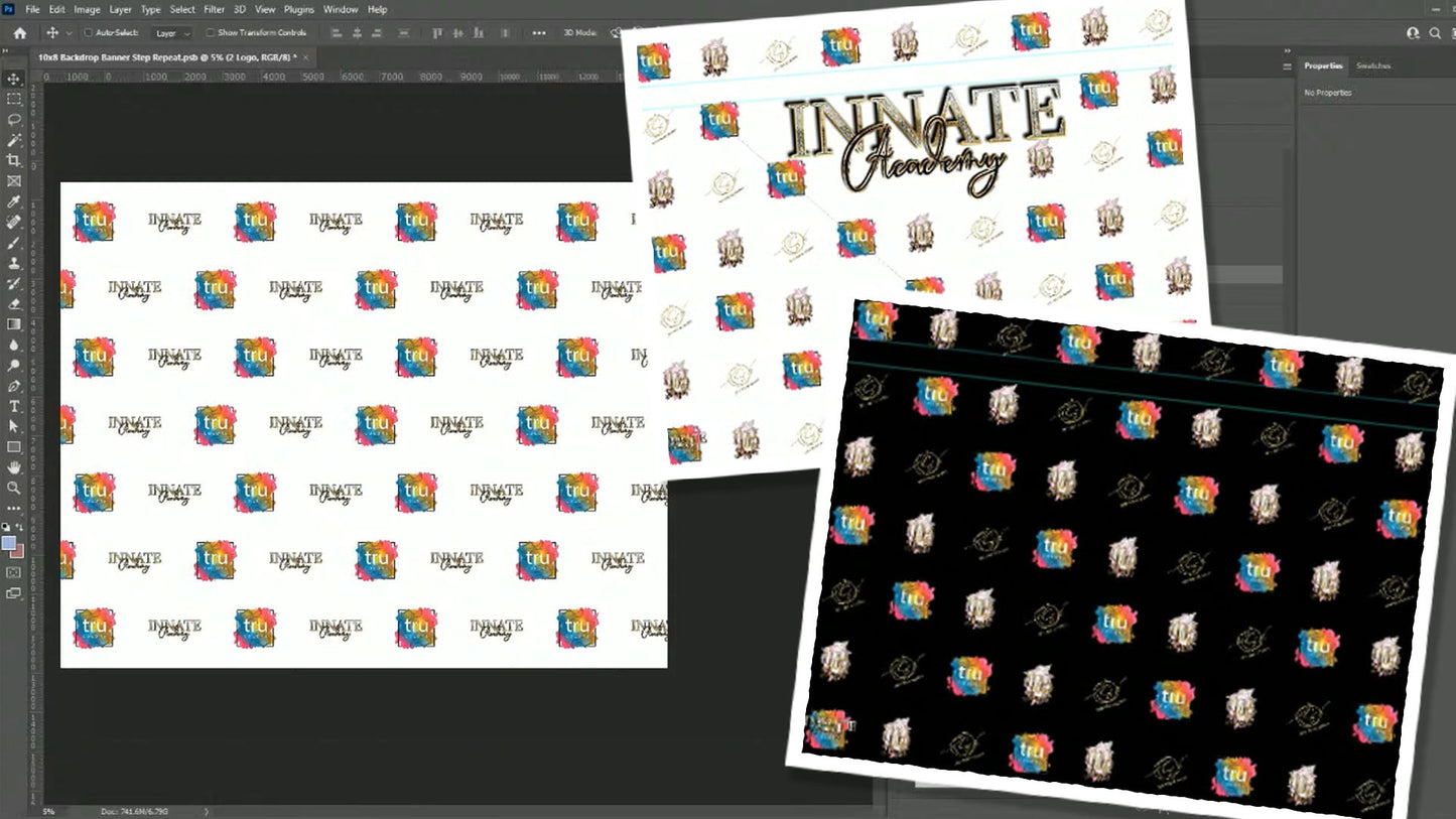 PSD-139 10x8 Backdrop Banner Step Repeat All-Over Sublimation Photoshop Template