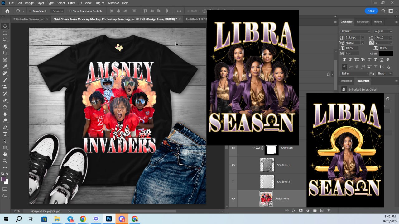 PSD-239 Trending Retro 90's Style Bootleg Tee Design All-Over Sublimation Photoshop Template
