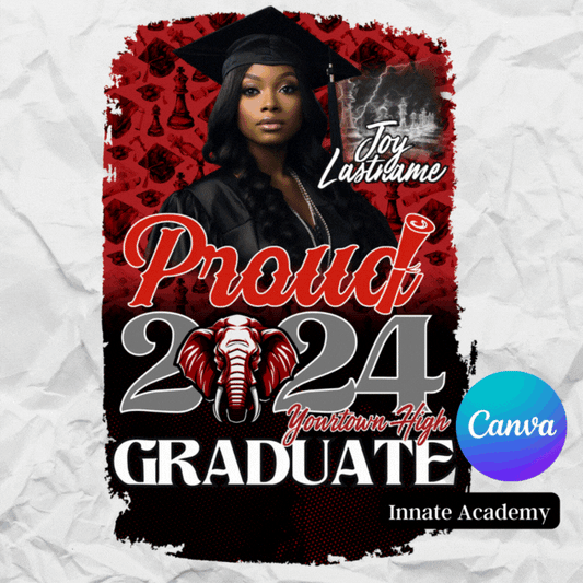 CANV-262:  Graduation Proud Family Graduate Personalized | Canva Template 262