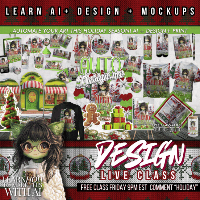 AutoDesign.me Free Friday Class AI + Canva + Photoshop 9pm EST