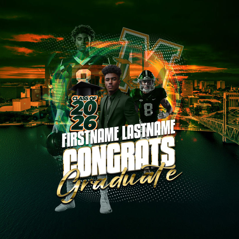 PSD-304: Graduation Photo Skyline High Energy Master Design | Photoshop Template 304