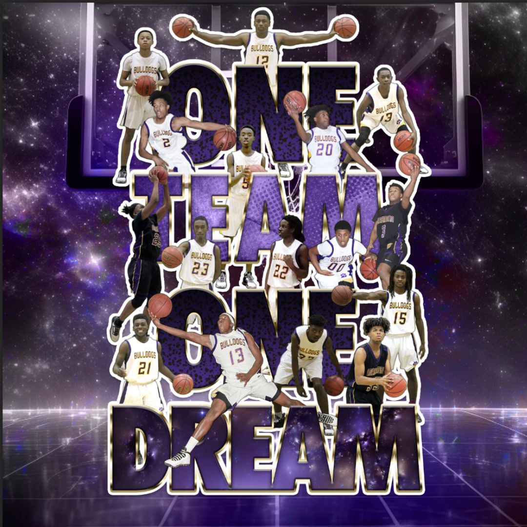 PSD-251 Basketball Mascot One Team One Dream 5-Minute Photoshop Template