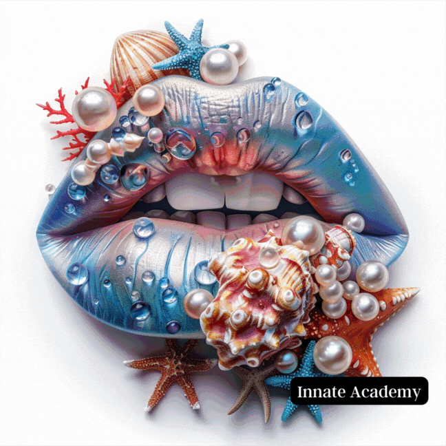 AI-033: Lips Design Pattern Drip Glitter Floral Tropical Midjourney Dall-E 3 Co-Work and Artwork Access | AI in Action 033
