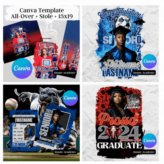 CANV-GRAD-2024: Canva Graduation Bundle Easy Design Templates | Canva Template GRAD BUNDLE