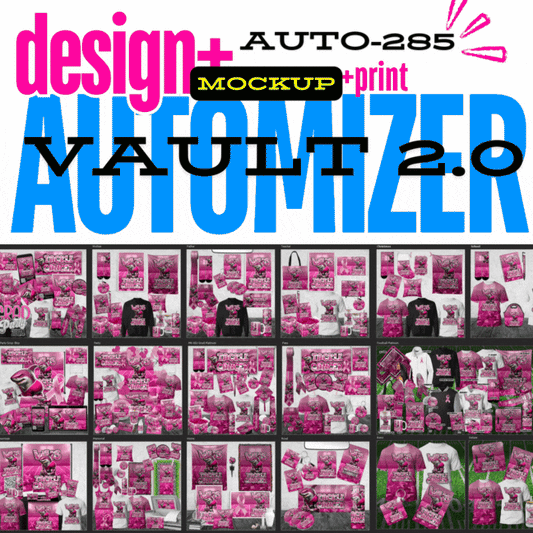 AUTO-285 Automizer 2.0 285 Football PinkOut VAULT Mega Mockup Design Print Template Automate