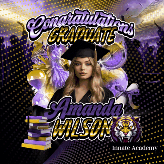 PSD-266: Graduation AI Clipart Master File Automatically Export Elements | Photoshop Template 266