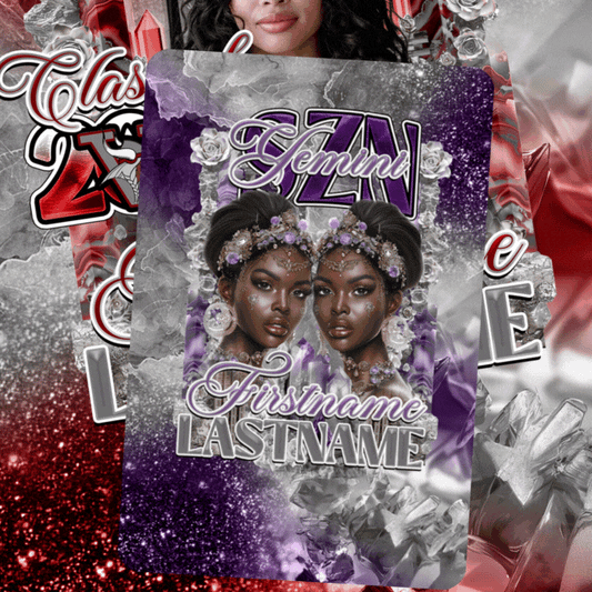 PSD-272: AI-032 Zodiac Birthday Graduation Jewels Geode Crystals | Photoshop Template 272