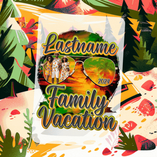 PSD-275: Vacation Family Girls Trip Summer Travel Sunglasses Beach  | Photoshop Template 275
