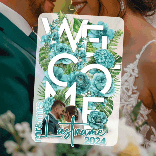 PSD-276: Typography Floral Summer Welcome Wedding Baby Family | Photoshop Template 276