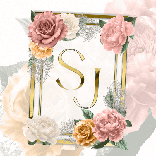 PSD-278: Wedding Elegant Floral Floor Wrap Invitation Welcome Sign Program | Photoshop Template 278