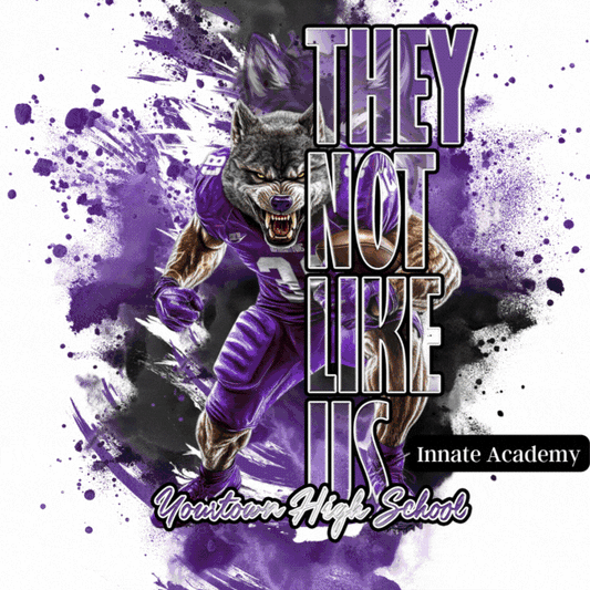 PSD-283: Viral They Not Like Us Football Half Photo Mascot Text | Photoshop Template 283