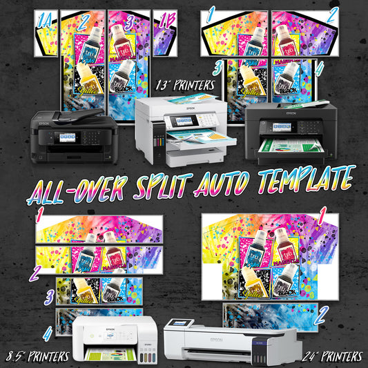 All-Over with Small Printer Tutorial- Effortless Printing for 8.5x11 13x19 24 inch Printers Automatic All-Over Split Template
