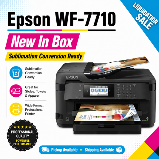 Epson WorkForce WF-7710 Wide-Format Printer – New in Box – Sublimation Conversion Ready – Roll/Long Media Workflow