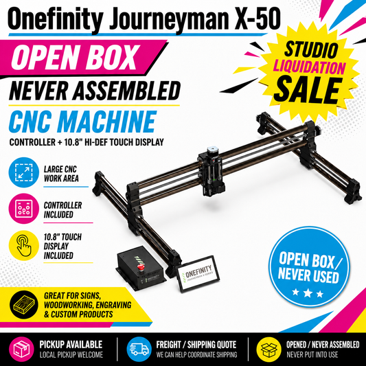 Onefinity Journeyman X-50 CNC Machine – Open Box / Never Assembled – Controller + 10.8" Touch Display