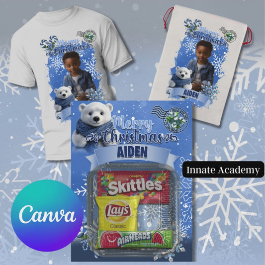 CANV-296: Jumbo Treat Cards Christmas Valentines Mothers Fathers Party Favors | Canva Template 296