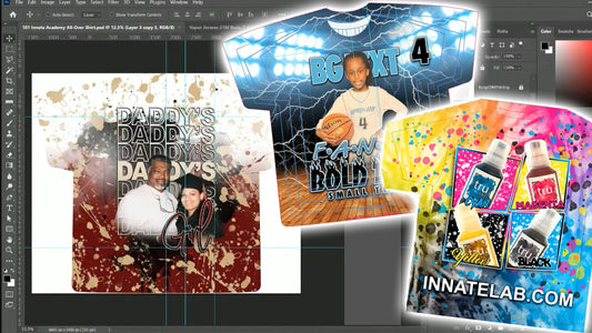 PSD-101 Design All-Over Sublimation Shirts from Scratch Splash Brushes Fonts Pictures Photos Photoshop