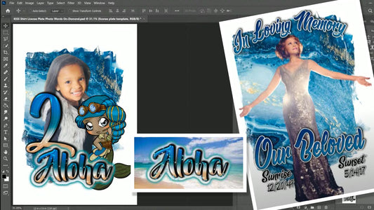 PSD-106 KISS Master Template Shirts License Plates On-Demand All- Over Sublimation Photoshop Template
