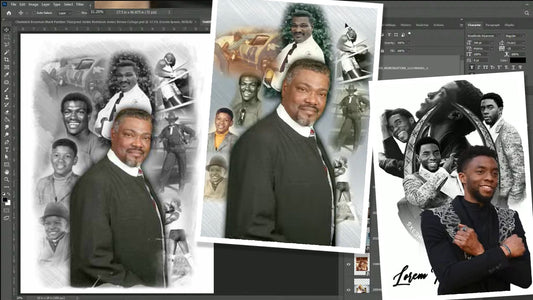 PSD-110 Photo Collage Digital Design from Scratch All-Over Sublimation Photoshop Template