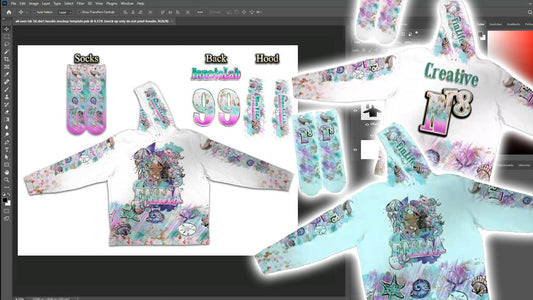 PSD-117 All-Over-Ish Hoodie Insta-tile Print and Mock up All-Over Sublimation Photoshop Template