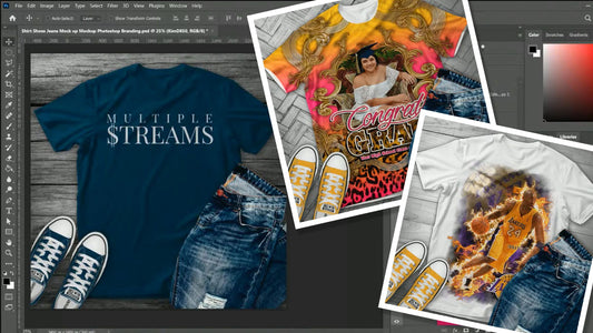 PSD-122 Shirt Shoes Jeans Mockup Photoshop Branding All-Over Sublimation Photoshop Template