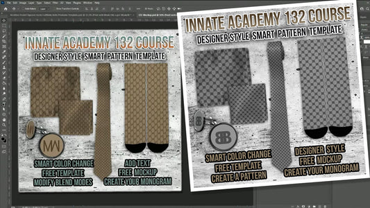 PSD-132 Neckties Pocket Squares Socks Cufflinks Belts Printable All-Over Sublimation Photoshop Template