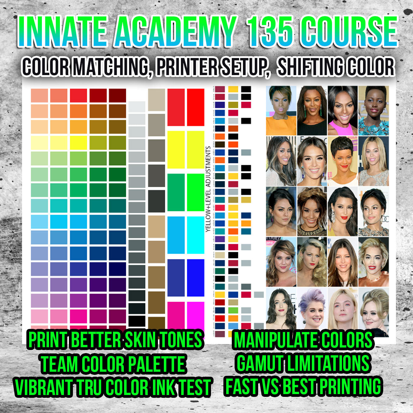 PSD-135 Tru Colors Challenge Skin Tone Team Colors Test Print 13x19 All-Over Sublimation Photoshop Template