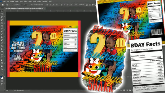 PSD-144 Chip Bag Blank Photoshop Template All-Over Sublimation Class