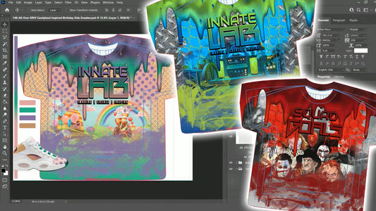 PSD-149 All-Over DRIP Candyland Inspired Birthday Kids Sneaker  All-Over Sublimation Photoshop Template