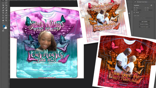 PSD-174 All-Over-butterfly butterflies Remembrance Clouds Sky Memorial All-Over Sublimation Photoshop Template