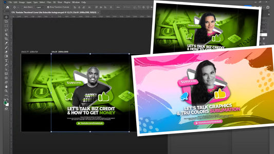 PSD-176 YouTube Thumbnail Cover Like Subscribe Instagram All-Over Sublimation Photoshop Template