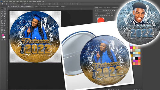 PSD-178 Button Template All-Over Sublimation Photoshop Template