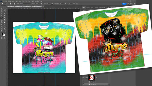 PSD-179 Spray Paint Grunge 90s Fresh Brick Drip Juneteenth All-Over Sublimation Photoshop Template