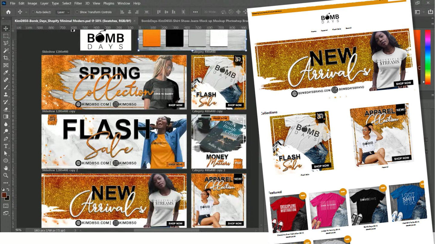 PSD-202 Shopify Minimal Modern Store Setup Photoshop Template