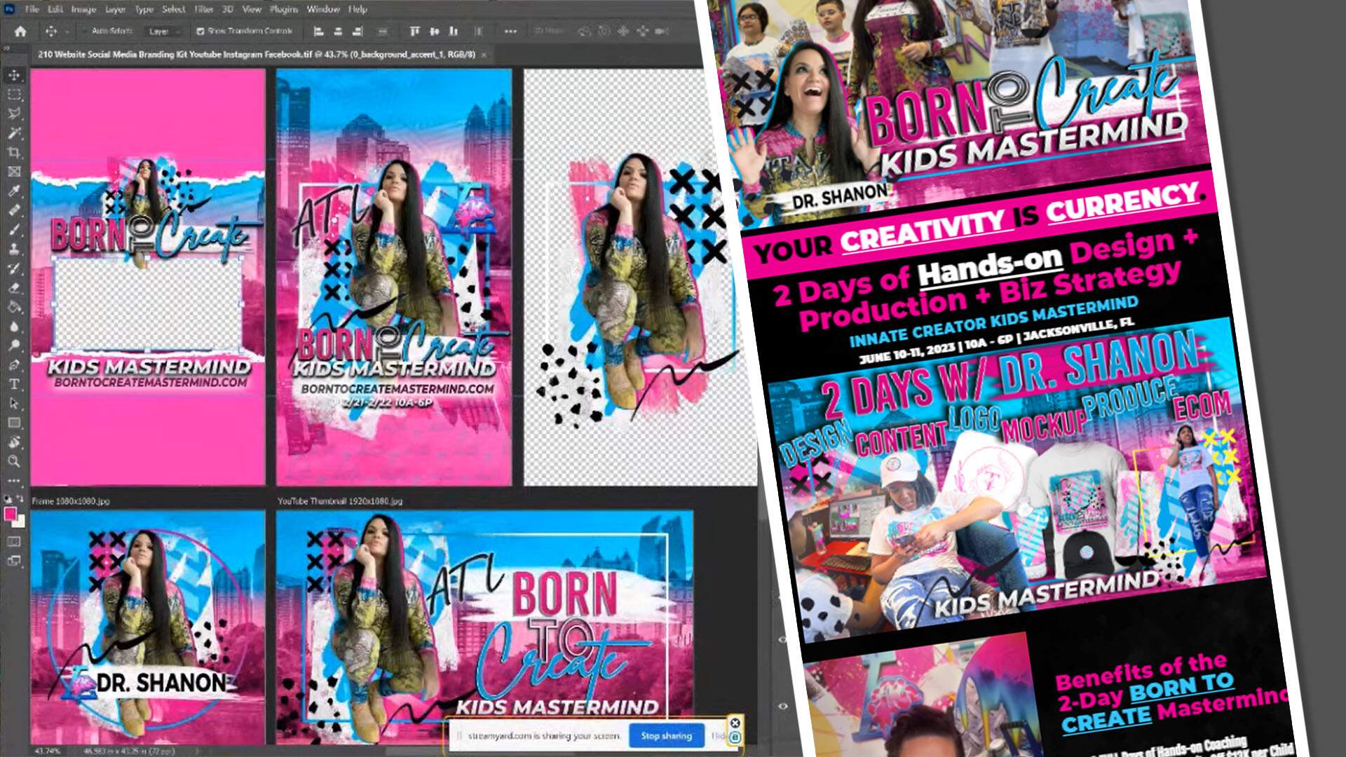 PSD 210 Website Social Media Branding Kit YouTube Instagram Facebook F