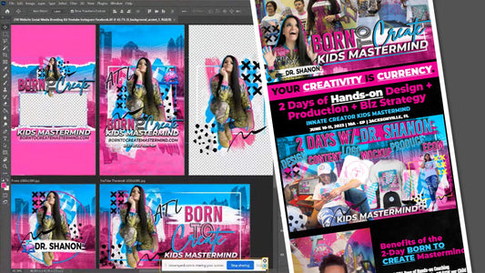 PSD-210 Website Social Media Branding Kit YouTube Instagram Facebook Folder All-Over Sublimation Photoshop Template